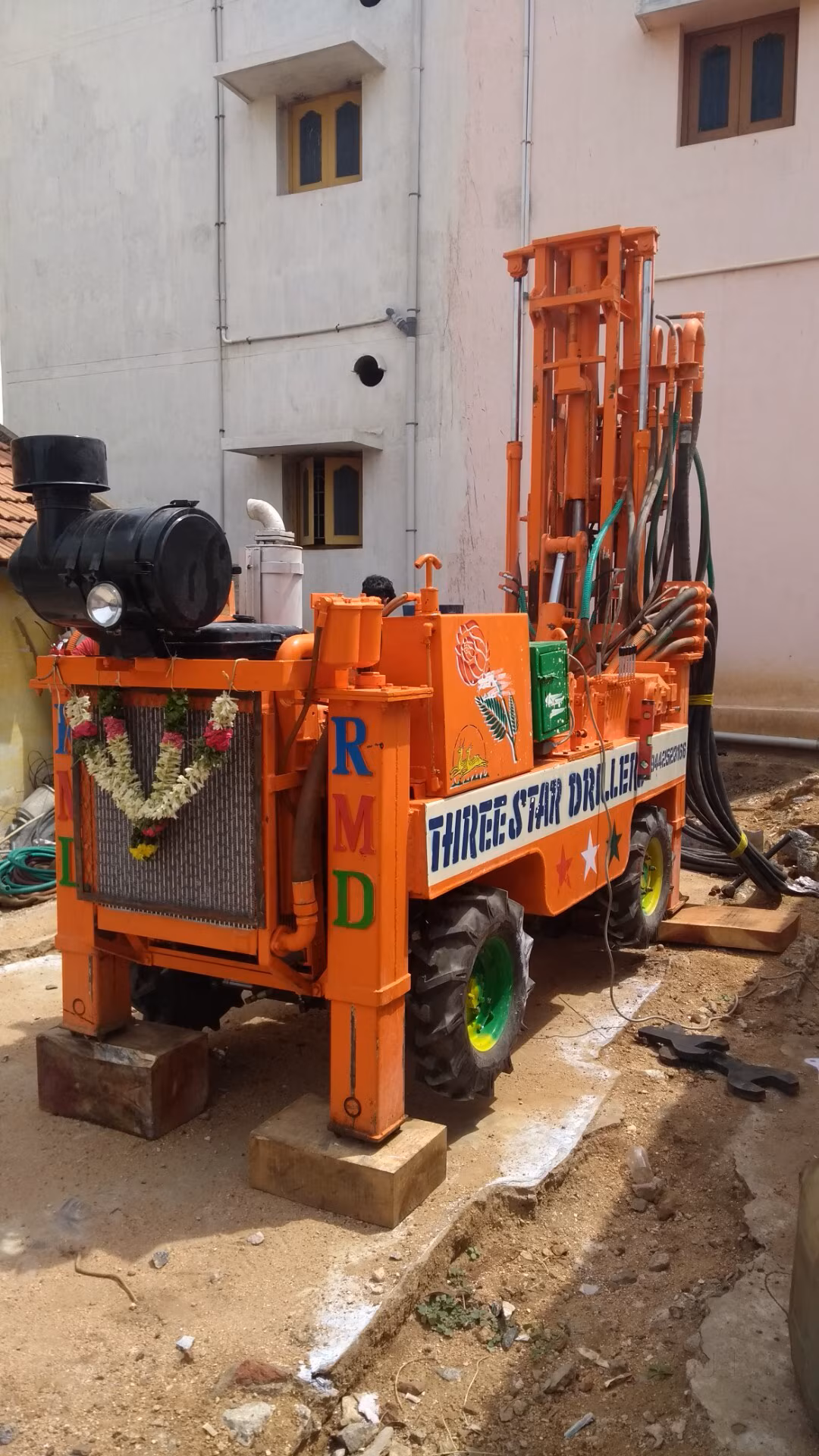 Compact Mini Borewell Drilling in Narrow Space
